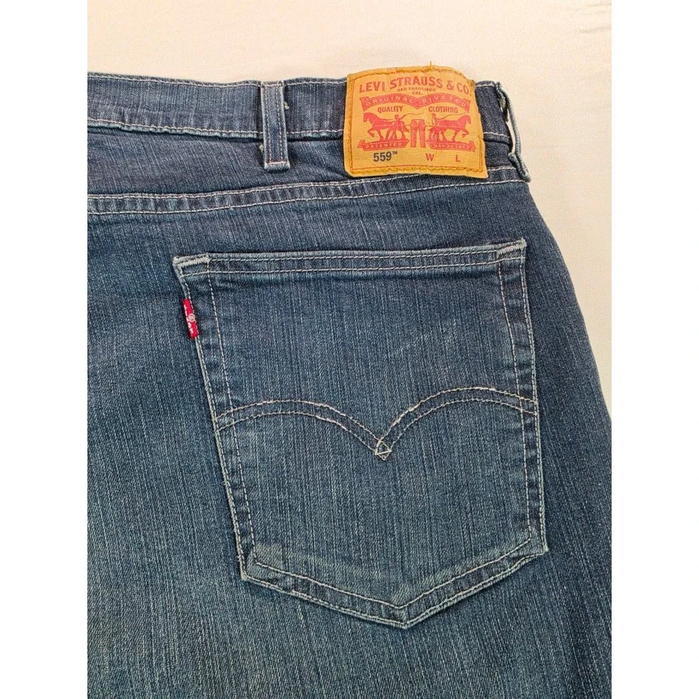 Levis 559 Relaxed Straight Jeans Mens 42x36 Blue Denim Pants 05559-0667